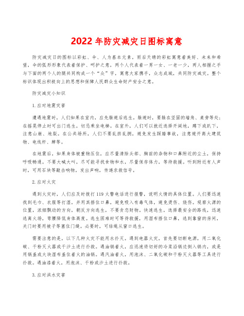 2022年防灾减灾日图标寓意