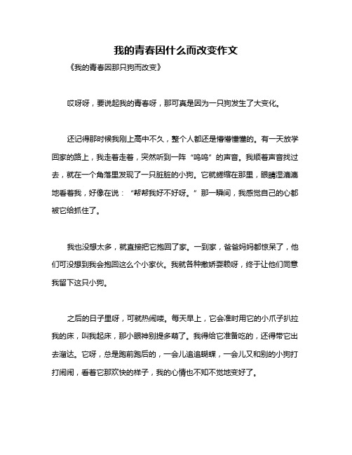 我的青春因什么而改变作文