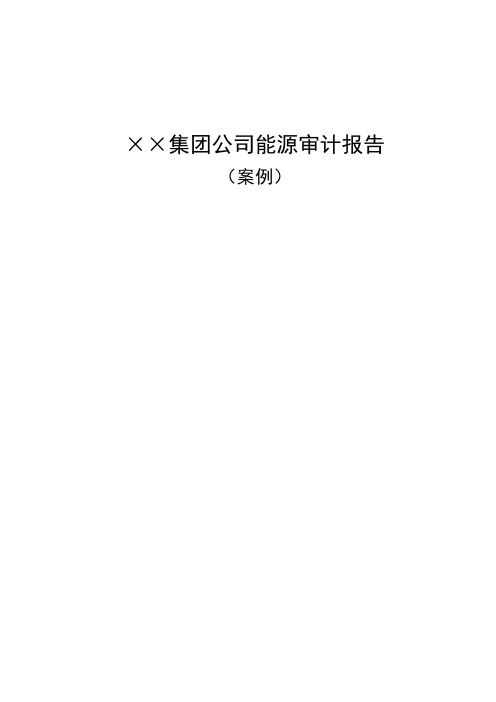 (能源化工行业)××集团公司能源审计报告