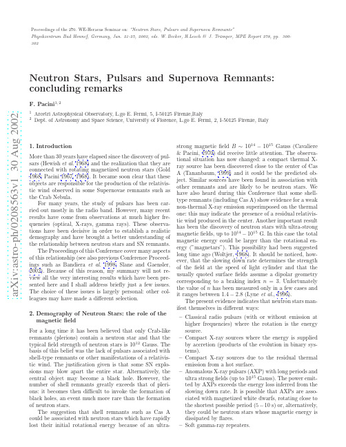 Neutron Stars, Pulsars and Supernova Remnants concluding remarks