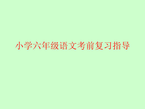 小学六年级语文考前复习指导