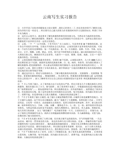 云南实习报告