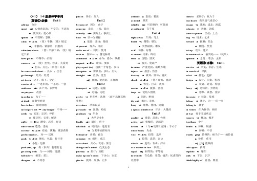 高中1-8册黑体字单词