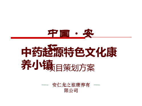 中药起源特色文化康养小镇策划方案