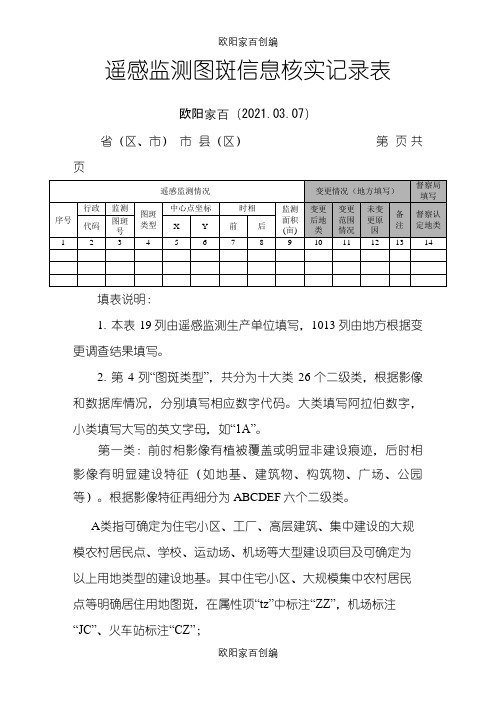 遥感监测图斑类型解释之令狐采学创编之欧阳家百创编