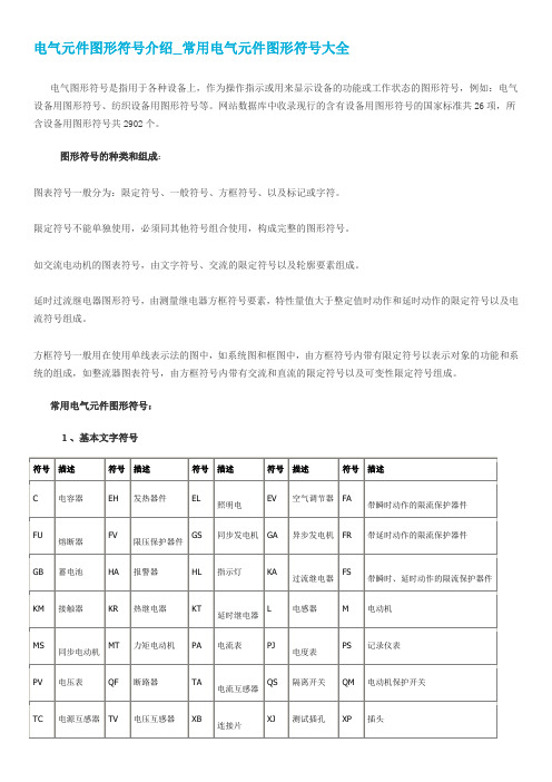 电路图常见电器元件标识及符号