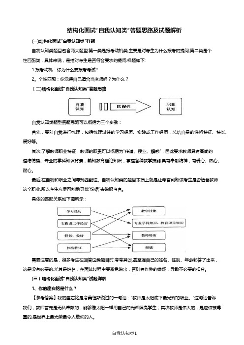 结构化面试“自我认知类”答题思路