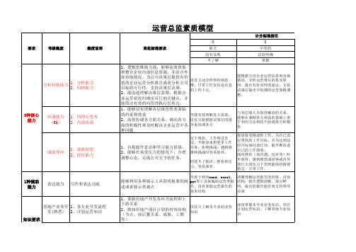 运营总监面试素质模型