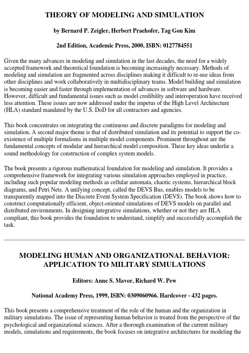 Theory of modeling and simulation