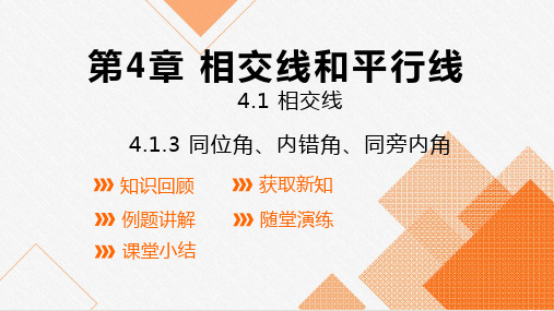 4.1.3同位角、内错角、同旁内角  课件(共25张PPT)