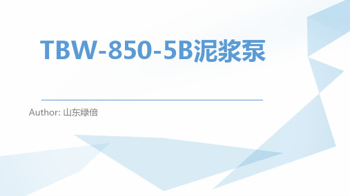 TBW-850-5B泥浆泵的特点与技术参数