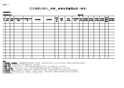 XXX公司合同管理台账(样本)