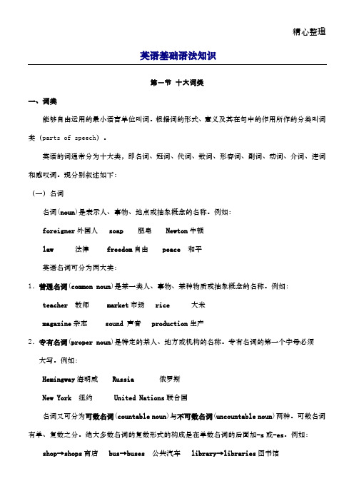 英语地基语法--10大词类 8大成分 5大句型 3大构词法