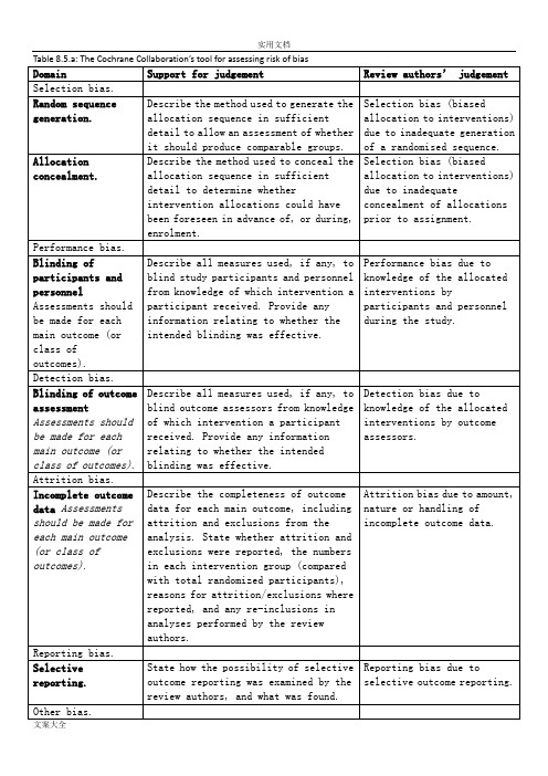 cochrane纳入地RCT文献高质量评价与衡量英文原版