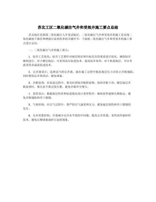 苏北工区二氧化碳注气井和受效井施工要点总结