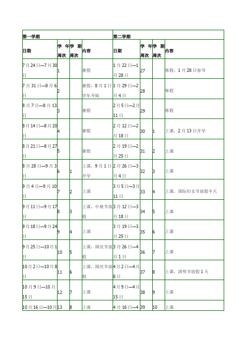 2017年校历