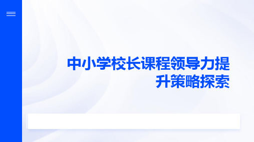 中小学校长课程领导力提升策略探索