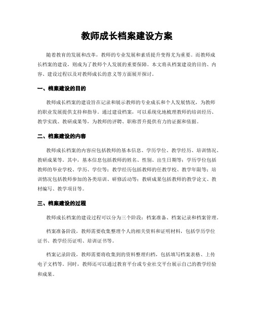 教师成长档案建设方案