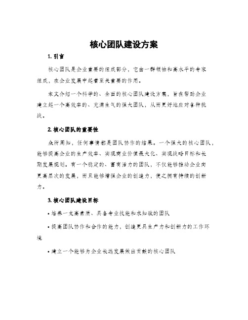 核心团队建设方案