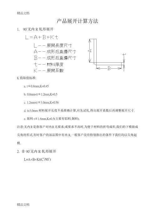 (整理)各种板厚、折弯角度展开尺寸计算方式.