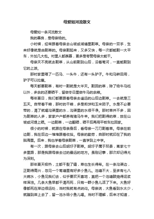 母爱如一条河流散文