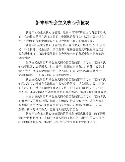 新青年社会主义核心价值观