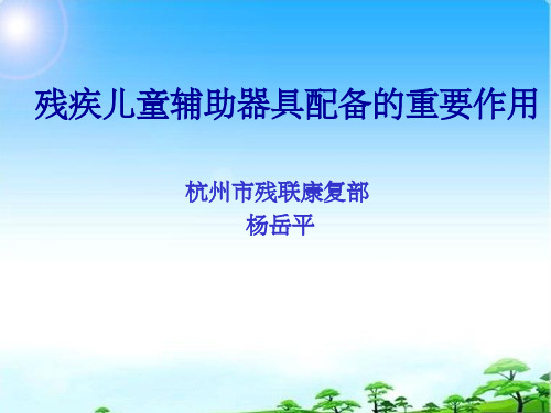 残疾儿童辅助器具ppt课件