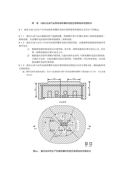 液化石油气站用电场所爆炸危险区域等级和范围划分