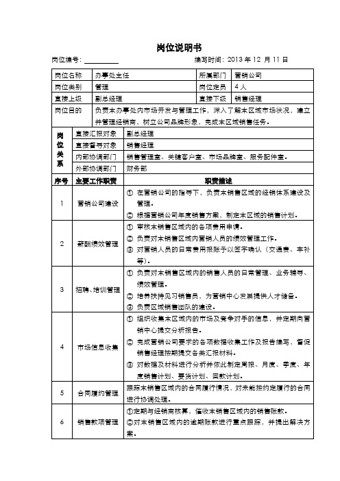 外勤岗位说明书(12-11)