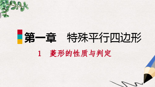 九年级数学上册 第一章 特殊平行四边形 1 菱形的性质与判定 第1课时 菱形的概念及其性质习题课件 (新版)