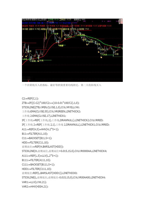 阴线买主图通达信指标公式源码