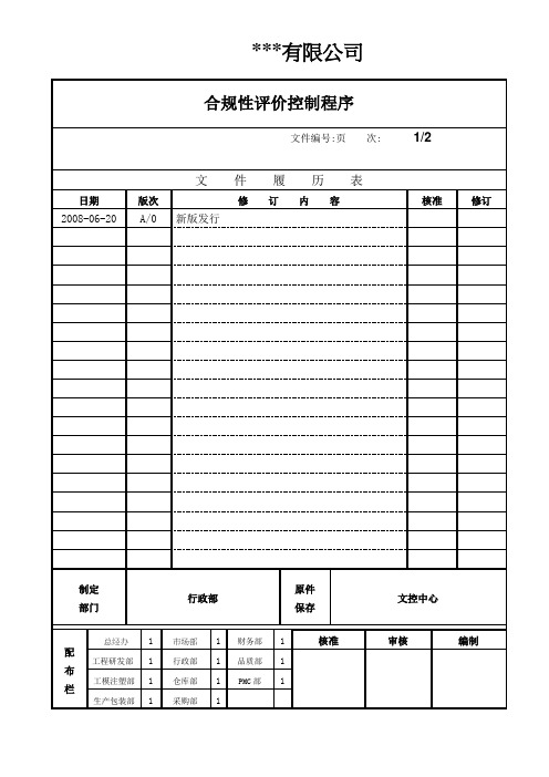 合规性评价控制程序