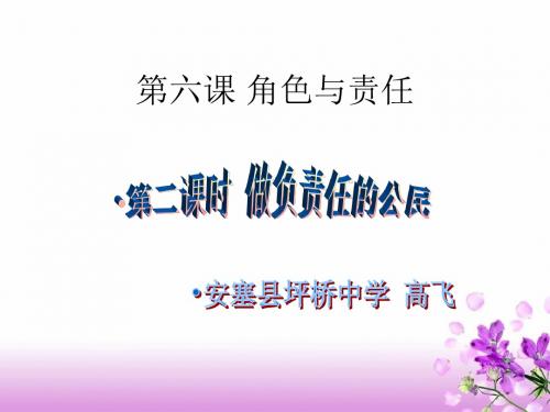 思想品德：第六课《角色与责任》课件(陕教版九年级)