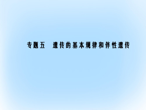 高考生物二轮复习 专题辅导与训练 第一部分 专题整合篇 专题五 遗传的基本规律和伴性遗传课件