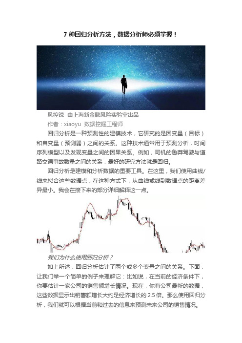 7种回归分析方法,数据分析师必须掌握!