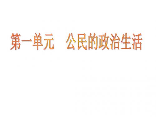 政治生活复习提纲使用版