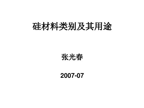 关于硅材料的介绍