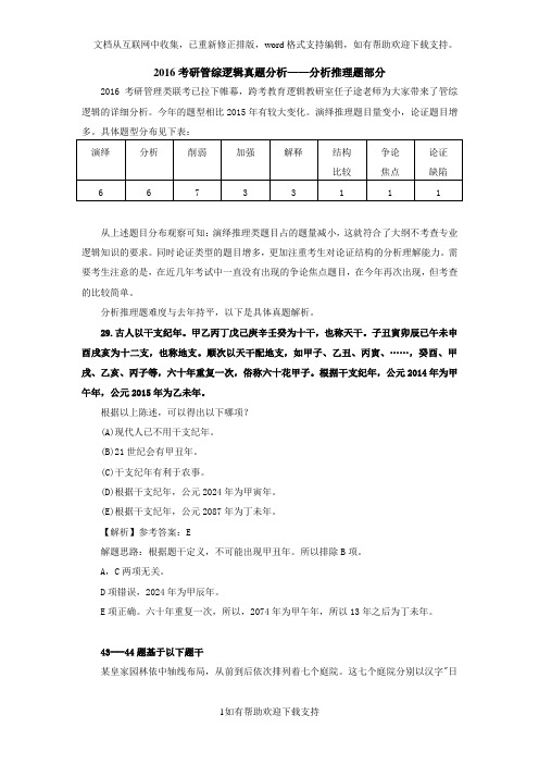 2020考研管综逻辑真题分析——分析推理题部分