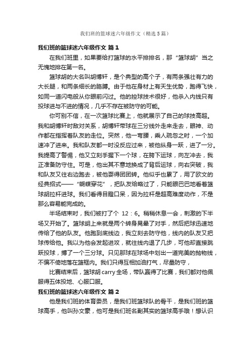 我们班的篮球迷六年级作文（精选5篇）