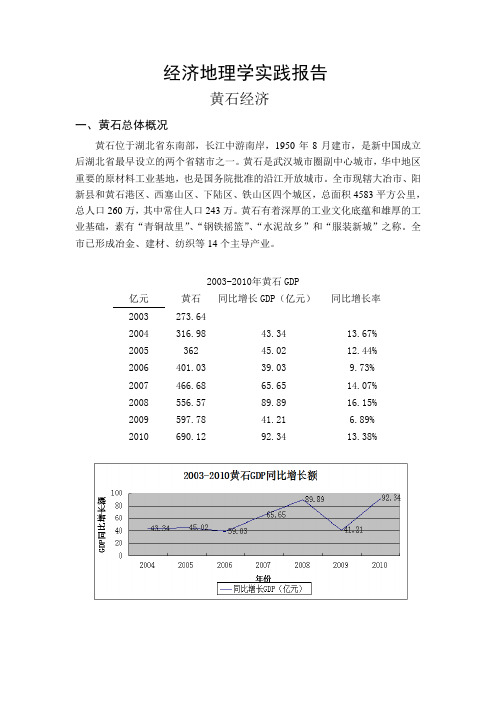 经济地理学实践报告