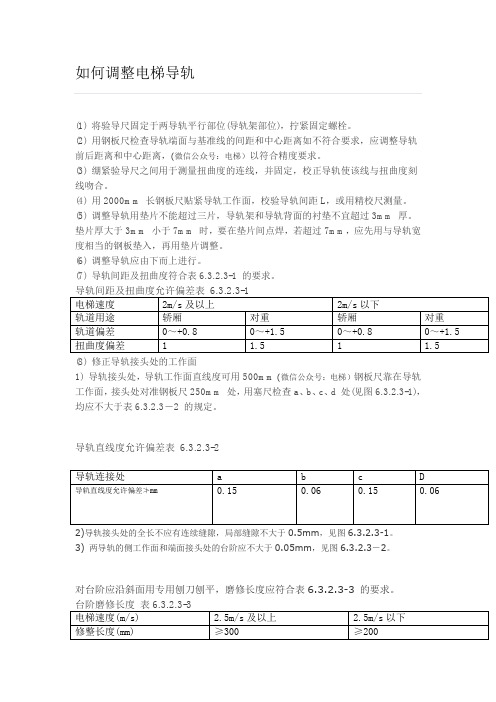 如何调整电梯导轨