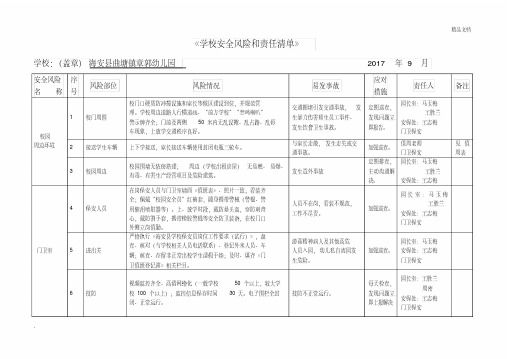 学校安全风险和责任清单