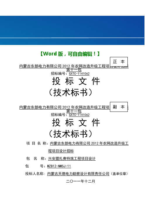 电力设计技术标书实例课件资料