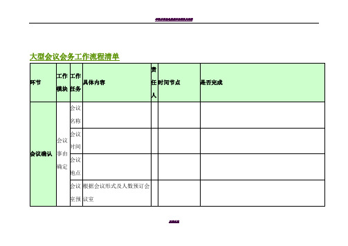 大型会议会务工作流程清单