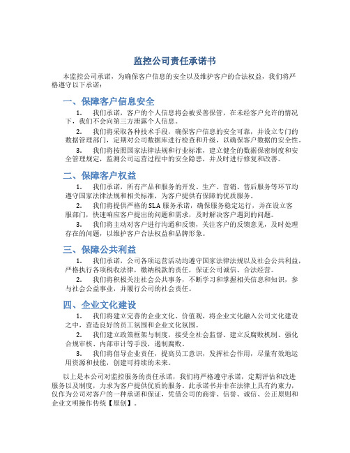 监控公司责任承诺书