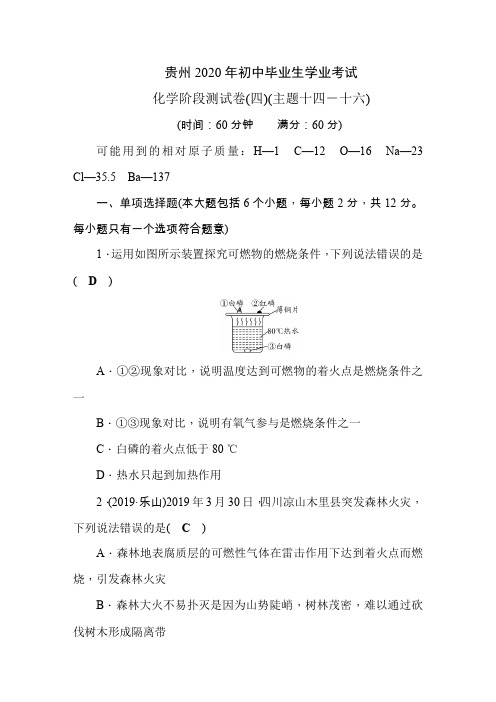 贵州省2020年中考化学阶段测试卷(4)(主题14-16)