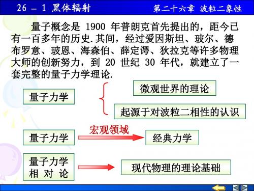 26-1 黑体辐射 普朗克能量子假设