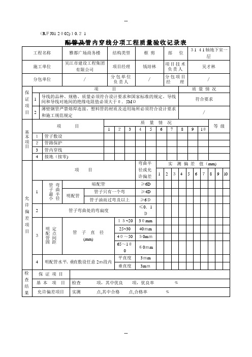 人防土建、水电的检验批及隐蔽工程