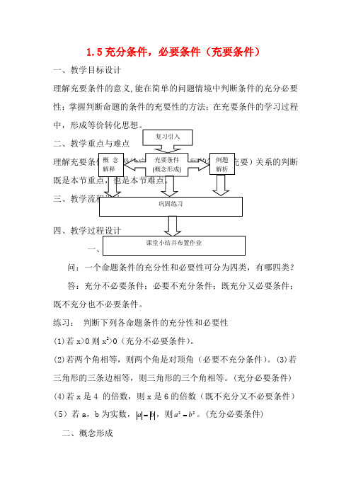 高中数学《充分条件与必要条件》教案7 新人教A版选修2-1