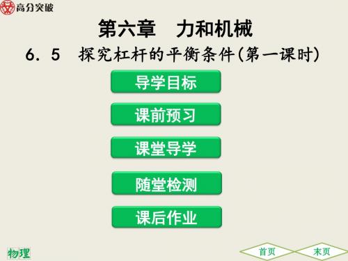 6.5 探究杠杆的平衡条件(第一课时)